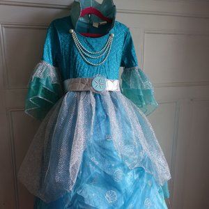 Sea Ocean Mermaid Ariel Princess Costume - Beautiful Overlay - Sz 6 - Halloween